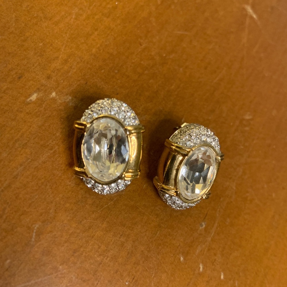 Faux Diamond Chunky Vintage Earrings